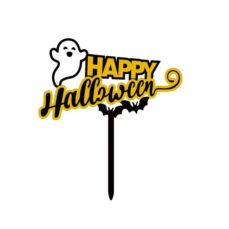 Halloween Acrylic Cake Toppers - Party Decorations Props, Buy 1 Get 1 Random Free Halloween Party Supplies (Costume Jewelry & Accessories Keychain-Compatible)