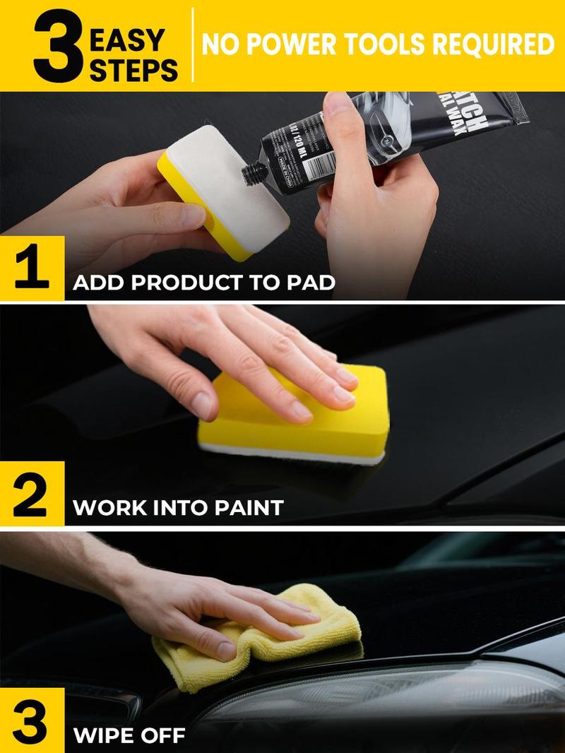 NUAN Car Scratch Repair Wax Paste, Scratch & Swirl Remover Polishing Compound, Restores Gloss & Clarity, Includes Applicator Pad & Towel — New Year Sale