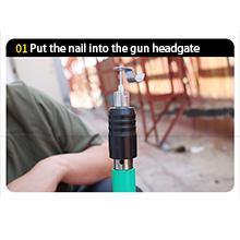 Concrete Nail Gun Kit with 50pcs Nails 5 Speed Adjustable Manual Steel Nail Gun for Red Brick & Concrete Walls Portable Impact Nailgun Metal Low Noise Household Decor