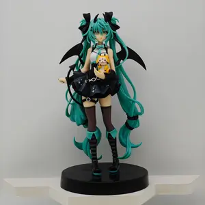Anime Girl Series Small Devil Hatsune Miku Figure, Cute Fox Model, Dark Angel Desktop Decoration, Collectible Anime Figurine, Desktop Decor Figures