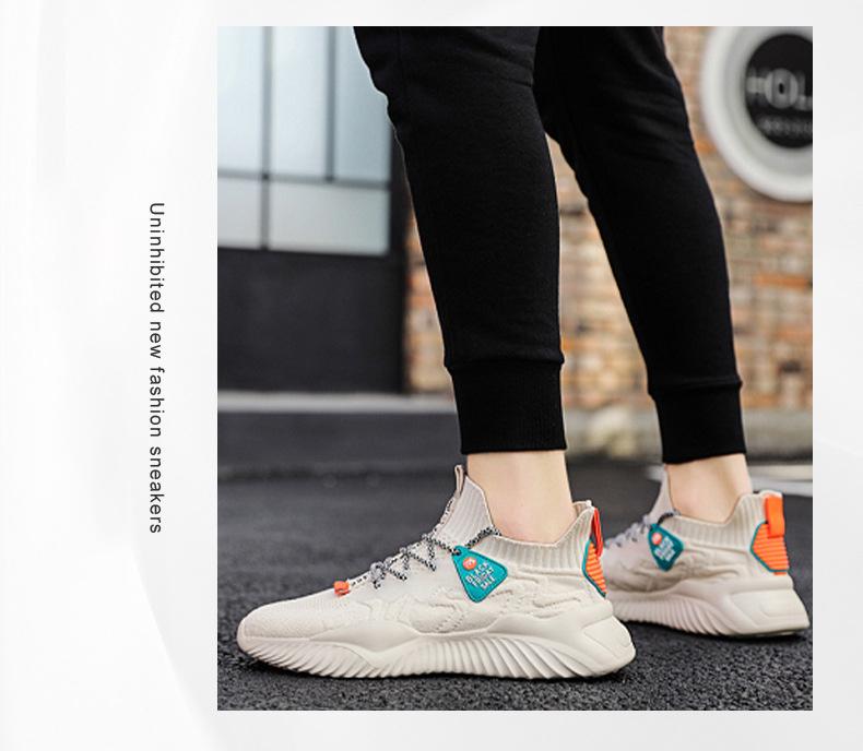 Mens Shoes New Breathable Coconut Shoes Versatile Sports Dad Shoes Flying Weave Fashion Shoes Casual Mesh Running Shoes