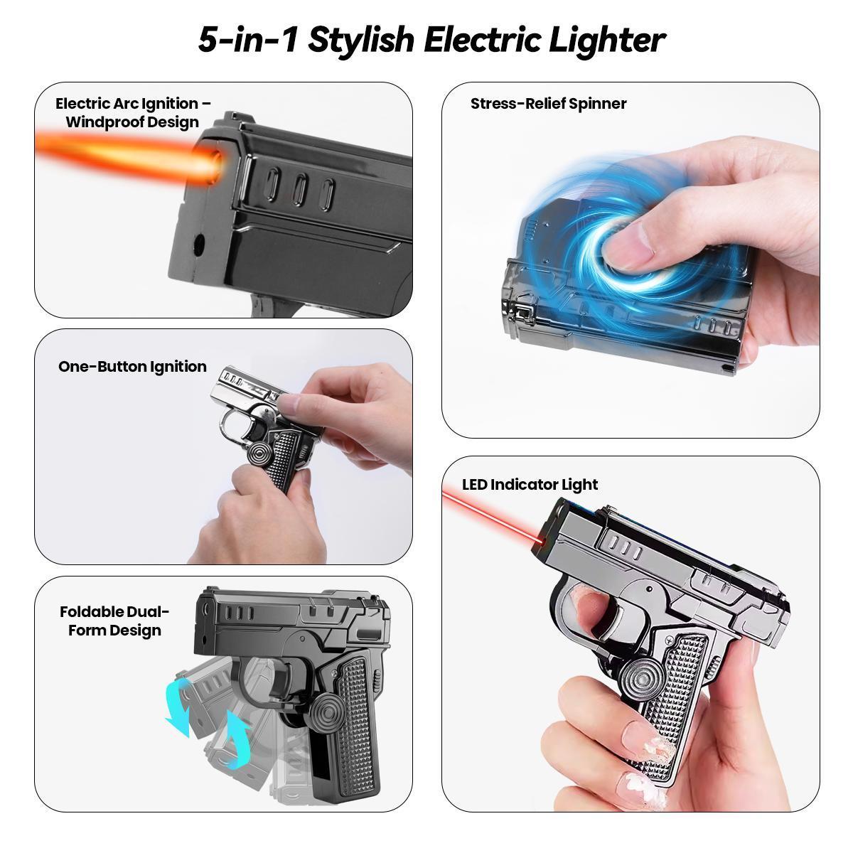 Diy Windproof  Lighter Refillable Rotatable Foldable Lighter For Cooking & Daily Use Windproof lighter Metal Kitchen