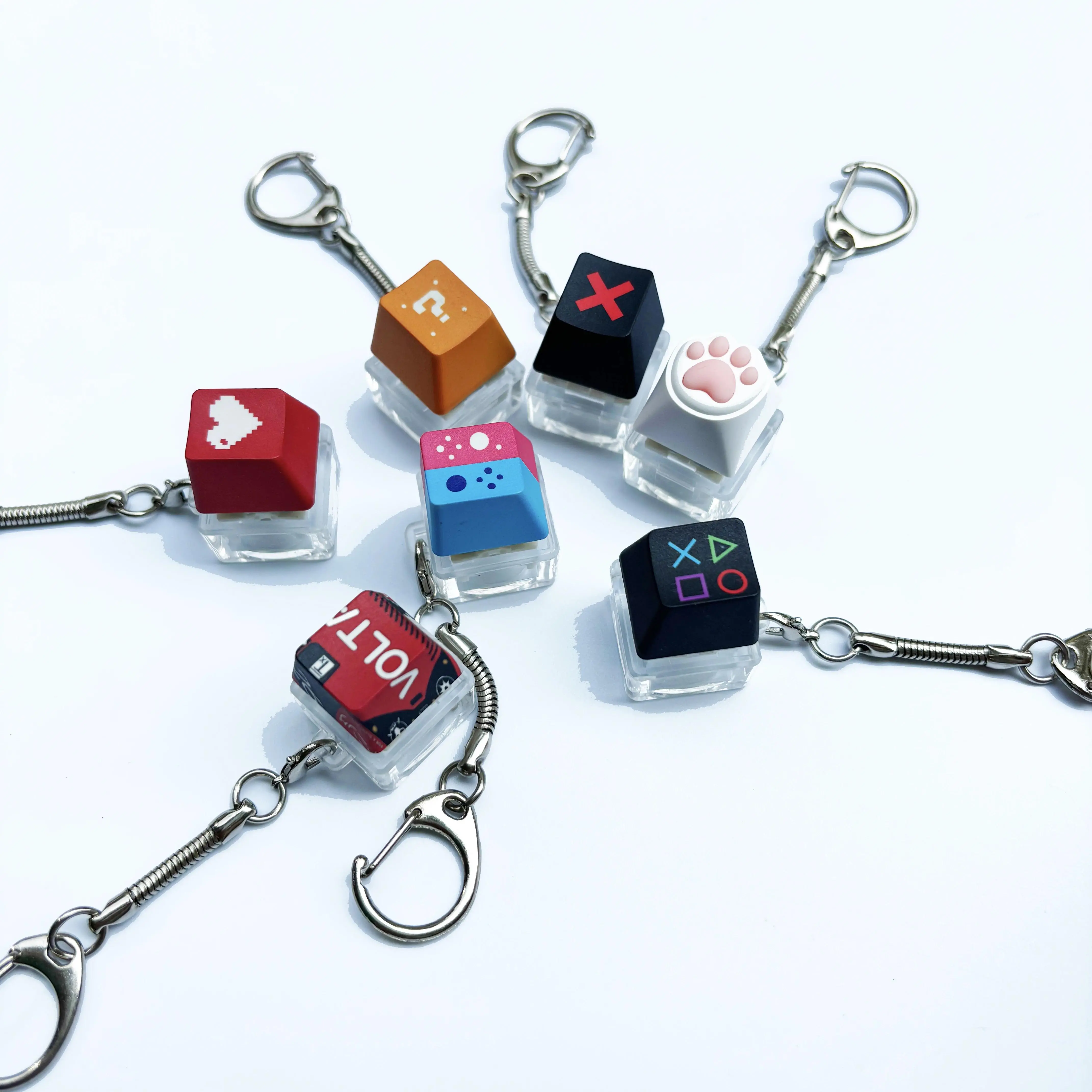 Keyboard Key Toy Party Stress Relief DIY Fidget Button Keycap Fidget Keychain Keyboard Keychain Toys Finger Keyboard