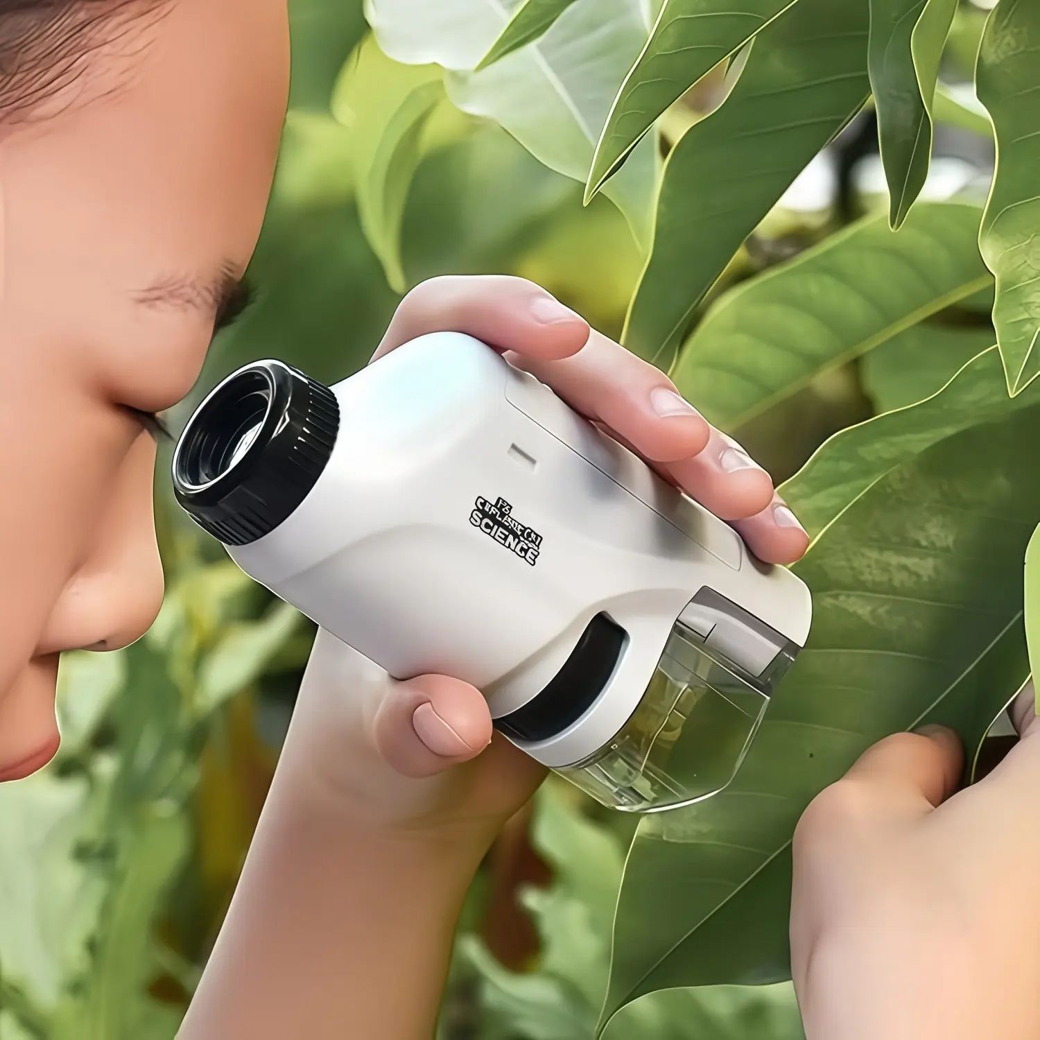 Portable Handheld Microscope for Kids, LED Light, 60x-120x Zoom, Educational Science Experiment Tool, Optical Toy for Elementary Students