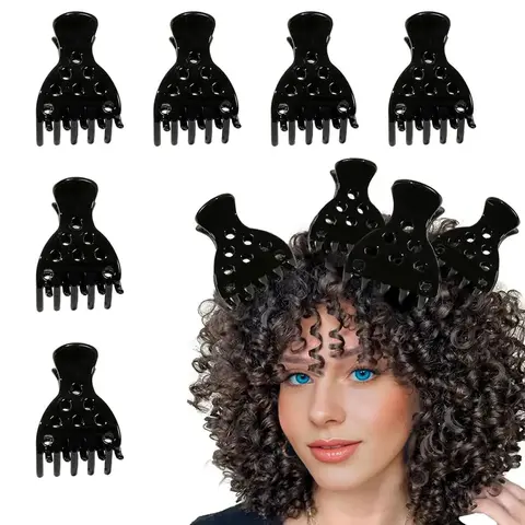 6hair Volume Clip, Volumizing Hair Clips, hair clips for curls, Root Clips for Curly Hair, curly hair accessories, Claw Clips for Thick Hair, Claw Clip Pack, Casual Style, All Seasons, Random Print