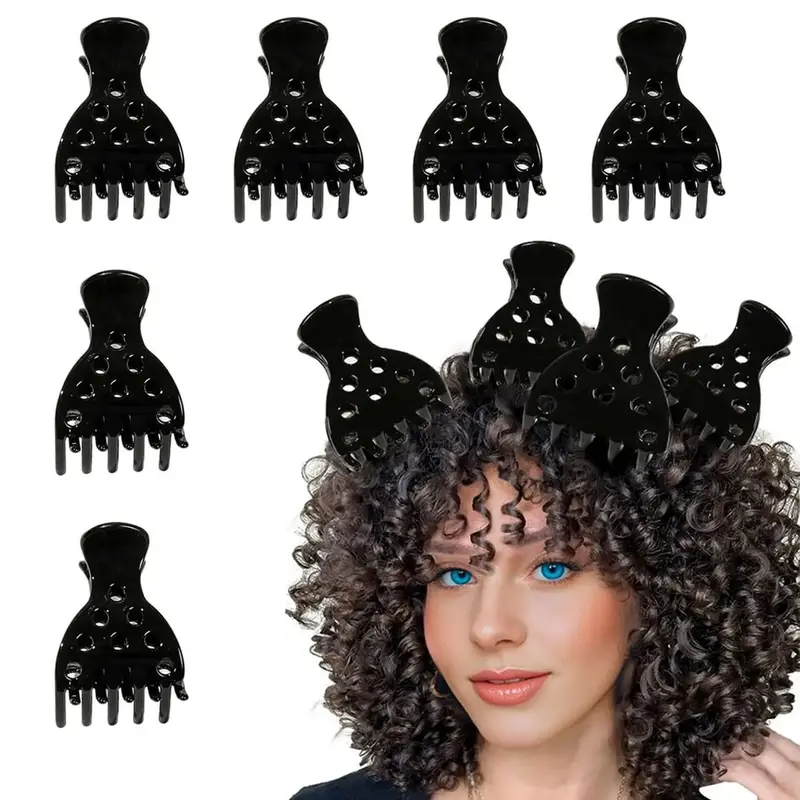 6hair Volume Clip, Volumizing Hair Clips, hair clips for curls, Root Clips for Curly Hair, curly hair accessories, Claw Clips for Thick Hair, Claw Clip Pack, Casual Style, All Seasons, Random Print