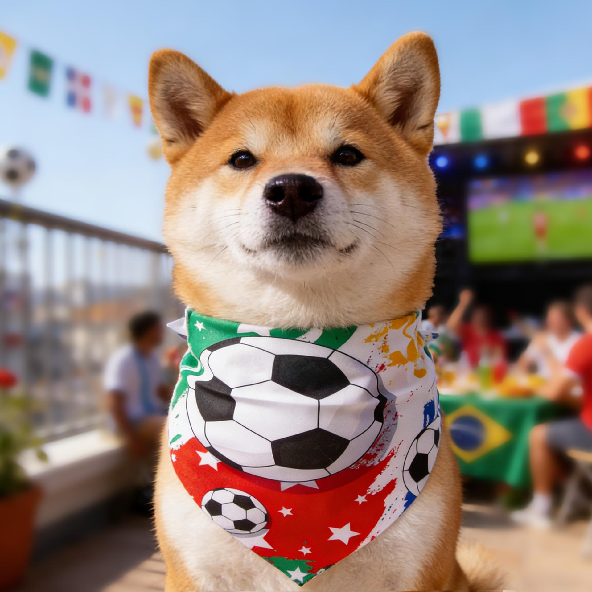 Popular pet products: World Cup themed football pet bandana, pet drool towel, pet accessories Gold Plated Custom Dog Collar metal chain necklace hair decoration hanger creative pet cat portable pu leather tag storage halloween secure buckle clothes shoes
