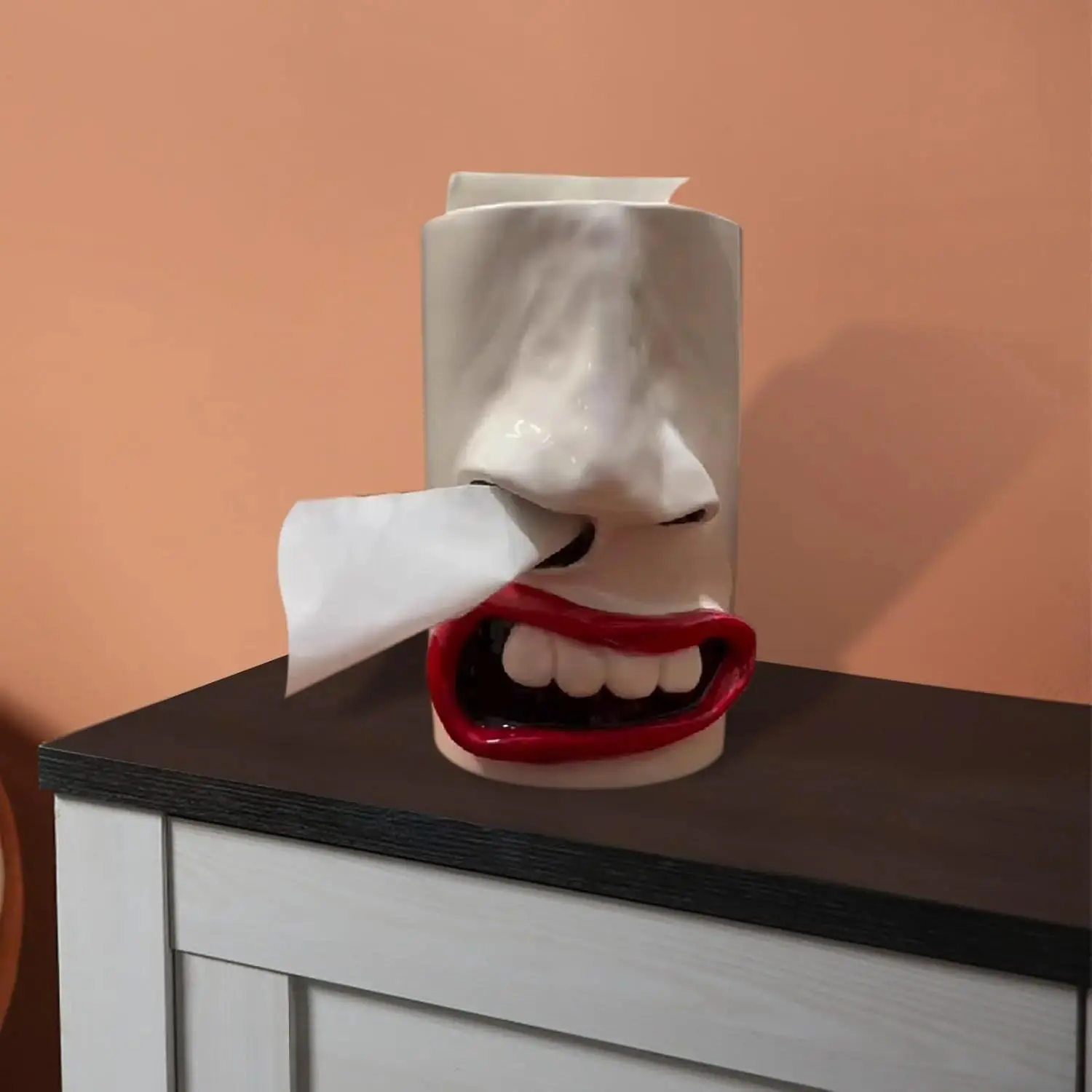 Resin Nose Tissue Box Cover, Tissue Box For Nose Funny Quirky Desktop Napkin Holder, Novelty Nostril Creative Facial Tissue Dispenser, Office Home Tabletop Decoration, Personal Gift