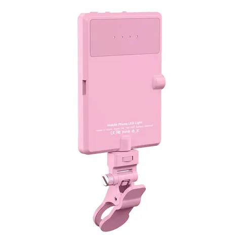 Rechargeable LED Selfie Panel Light, Clip-On Phone Camera Fill Light for iPhone and Android, Portable Professional Cellphone Lighting Accessory, Rechargeable Photography Light