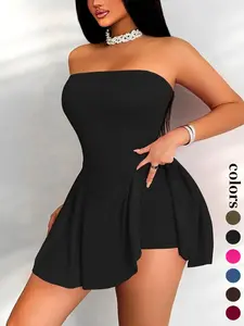 Women's Plain Tube Fit Dress, Fashion Casual Sleeveless Dress for Daily Outdoor Wear, Ladies Dress for Summer