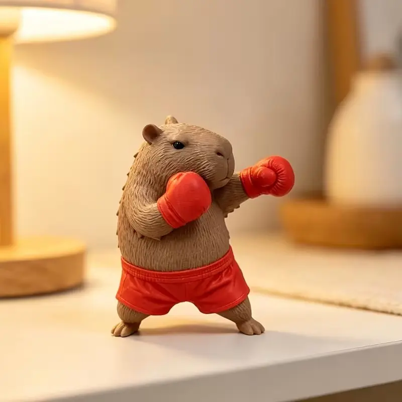 Cute Capybara Figurine, Plastic Animal Decor, plastic figurines, Office & Car Decoration, Sitting & Standing Pose, Desk & Dashboard Ornament, Perfect Gift
