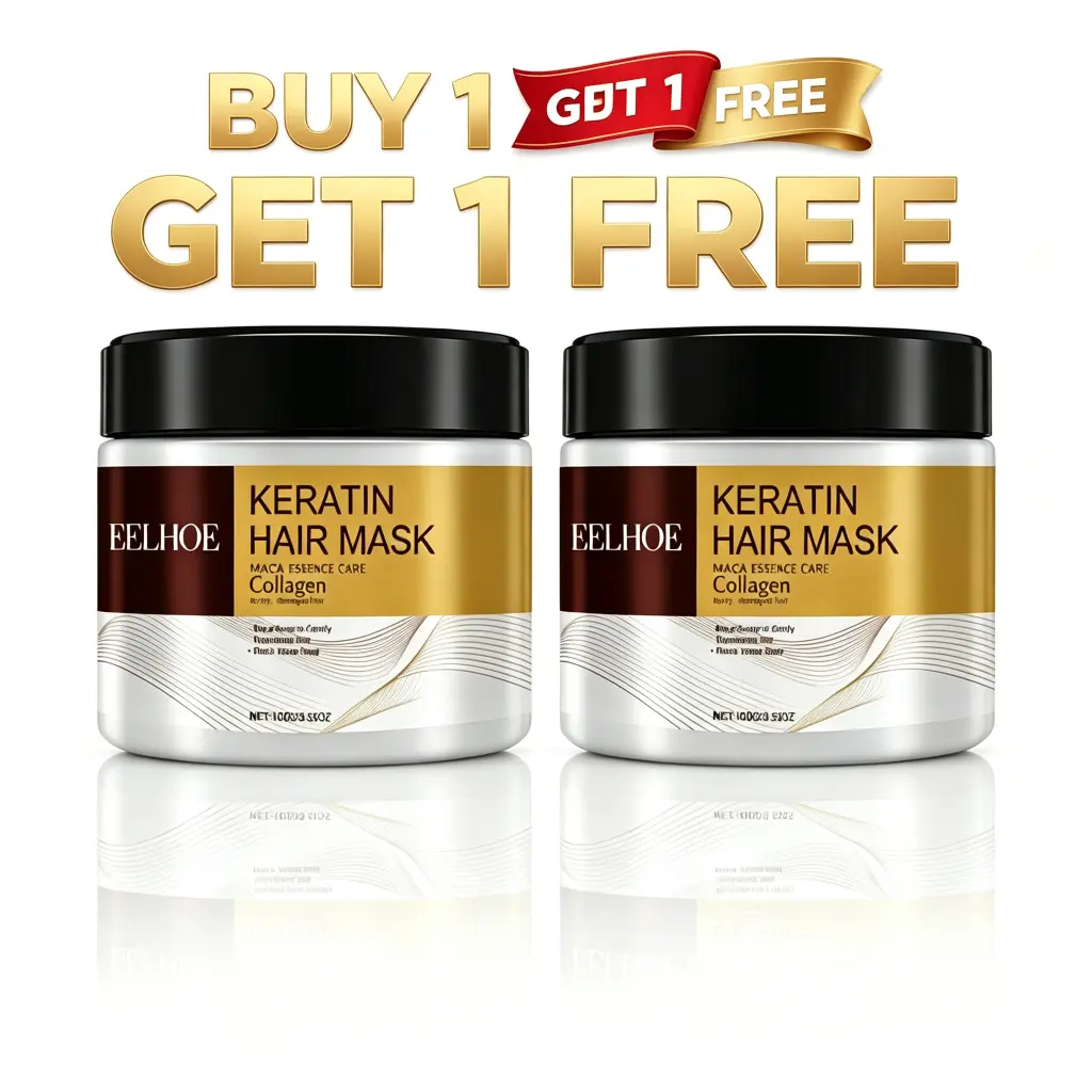 Buy 1 Get 1 Free - EELHOE Collagen Hair Mask, Deep Repair Conditioning with Argan Oil & Coconut Oil, Moisturizing Hair Treatment for Dry Damaged Hair, All Hair Types