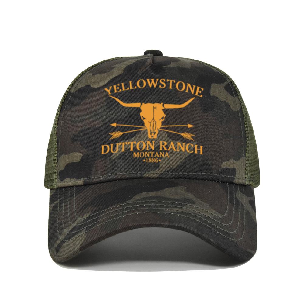 Cross-border Yellowstone baseball cap, silk-printed Yellowstone mesh cap, printed duckbill cap, unisex washable breathable sun hat