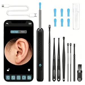 Wireless HD Ear Wax Remover Kit, Wf Smart Ear Mirror Cleaner with LED Light, Rechargeable Ear Inspection Camera, Compatible with iOS and Android