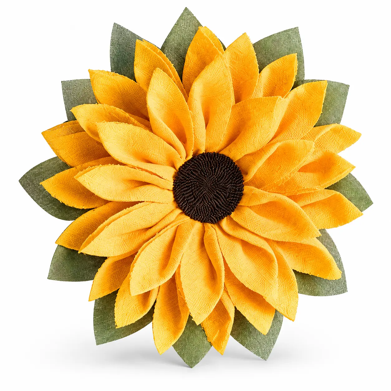 Sunflower Door Hanging Wreath for Front Door, Large Yellow Flower Wall Decor, Farmhouse Summer Fall Porch Decoration, Layered Fabric Sunflower with Green Leaves, Rustic Entryway Home Decor for Housewarming, Seasonal Indoor Outdoor Display