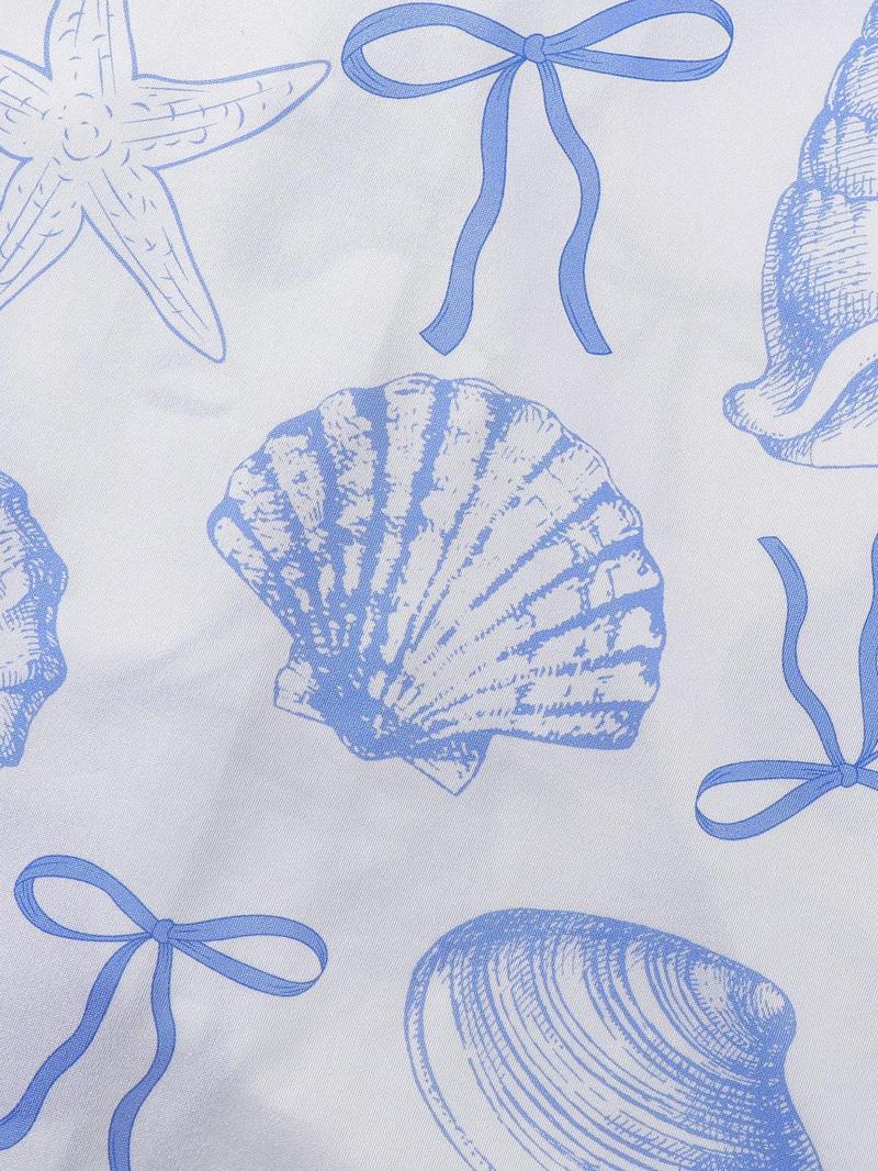 Women's All Over Print Button Front Top & Elastic Waist Shorts Pyjama Two-piece Set, Casual Comfy Short Sleeve Top & Shorts Pj Set, Ladies Sleepwear & Loungewear for All Seasons