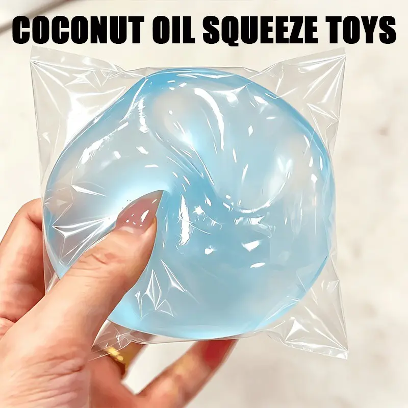 New Coconut Oil Squeeze Toys, Novel Squeeze Toys, High Appearance Level Round Balls, Slow Rebound, Hand Sensory Toys, Squishy Stress Relief, Holiday Party Gifts, Birthday Gifts