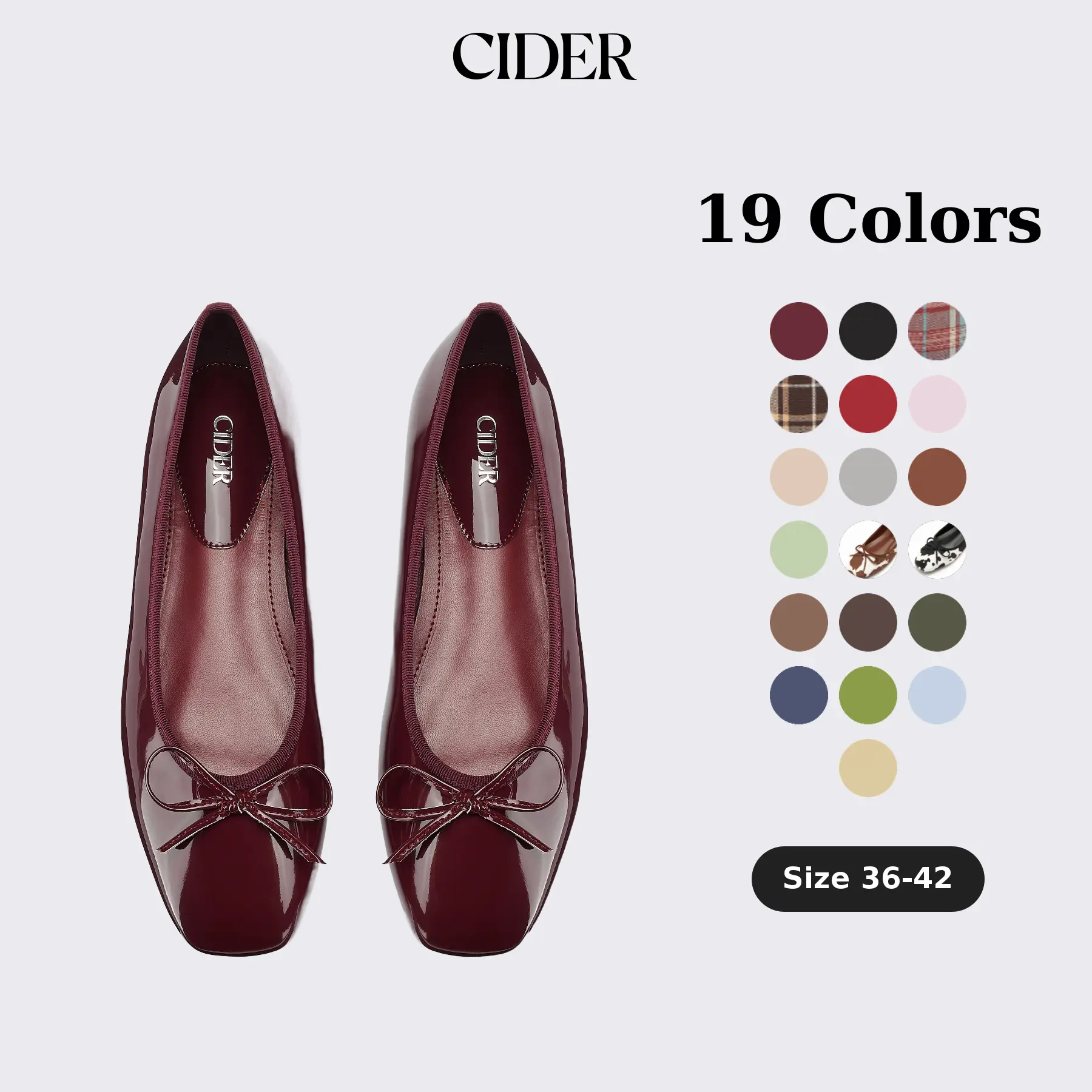 Cider Bow Decor Square Toe Ballet Mary Jane Flats, Classic Chic Ballet Flats for Daily Casual & Work [LIVE ONLY]