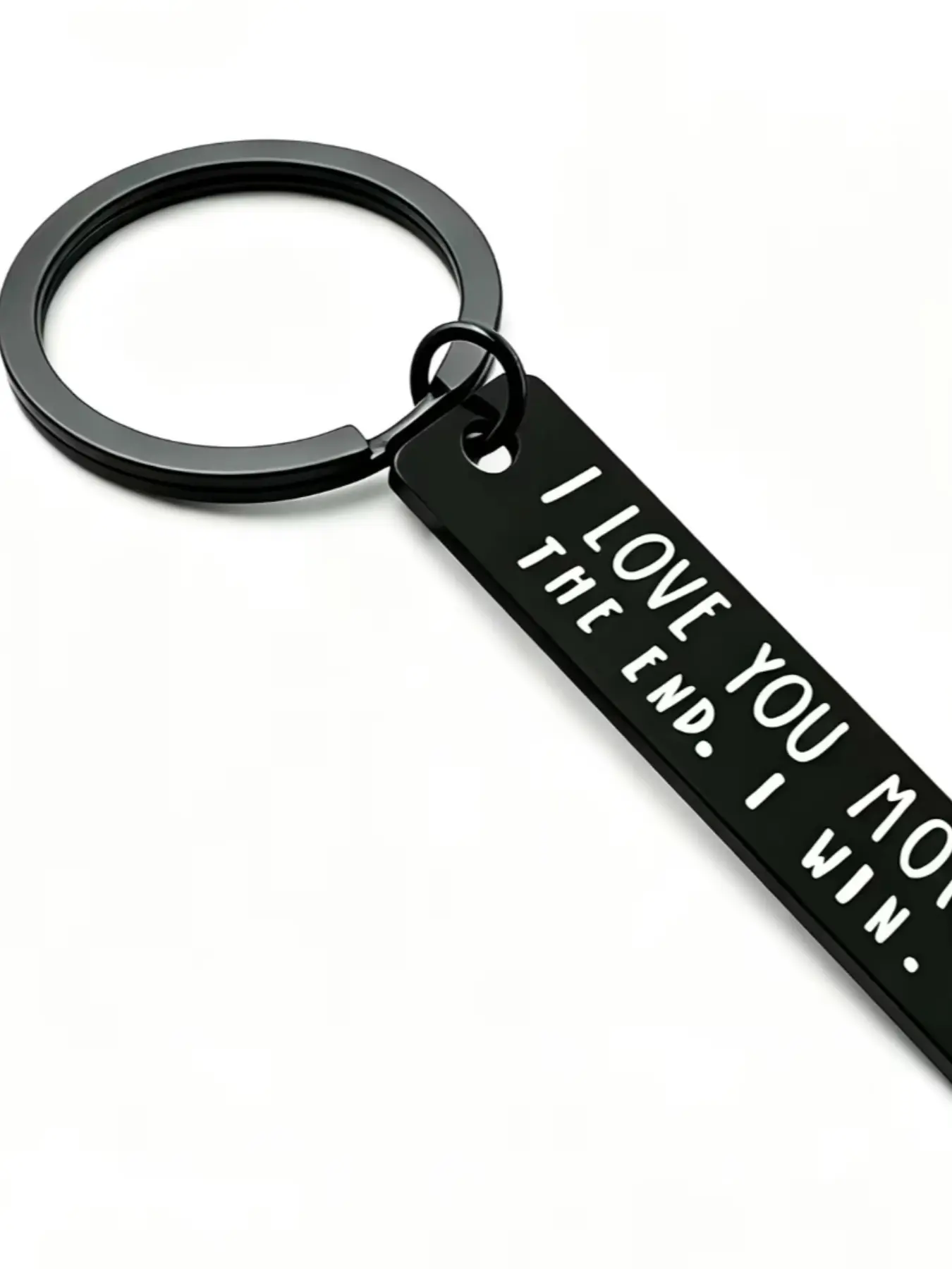 Stainless Steel Slogan Keychain, Simple Long Pendant Design, Unisex Commute Gift, Back-To-School Accessory, Exquisite Metal Item