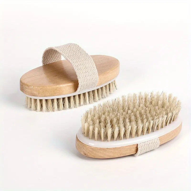 Dry Brush Body Brush, Exfoliating Body Scrub for Perfect Skin, Natural Bristle Dry Skin Brush for Cellulite Care, Lymphatic Drainage, Improved Blood Circulation, Medium Intensity - Bathroom Accessories