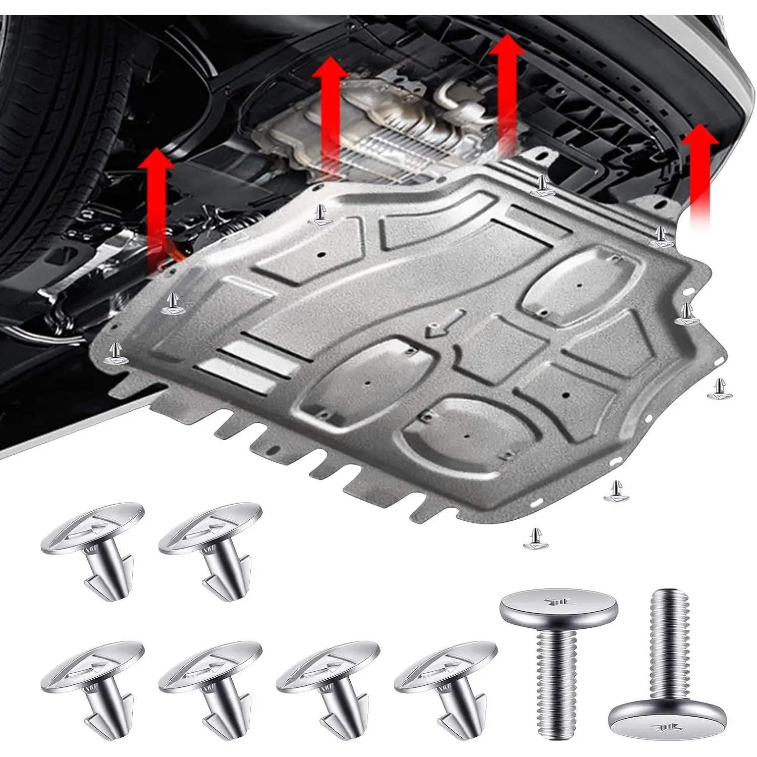 8PCS Engine Splash Shield Hardware Kit Lower Cover Pin Screws 90674-TY2-A01 90105-TBA-A00