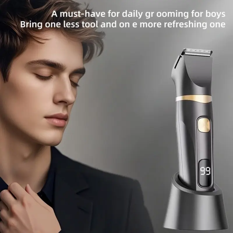 3-Piece Men's Electric Hair Trimmer Set, Facial Grooming Kit, USB Rechargeable, Shaving, Nose Hair Trimming, Father's Day Gift
