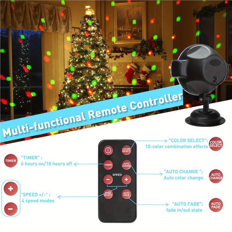 Christmas Projector Lights Multi Function Rotating Falling Snow Projector For Xmas Moving Points Landscape Lights For Home Yard Garden Party And For Show Club Pub