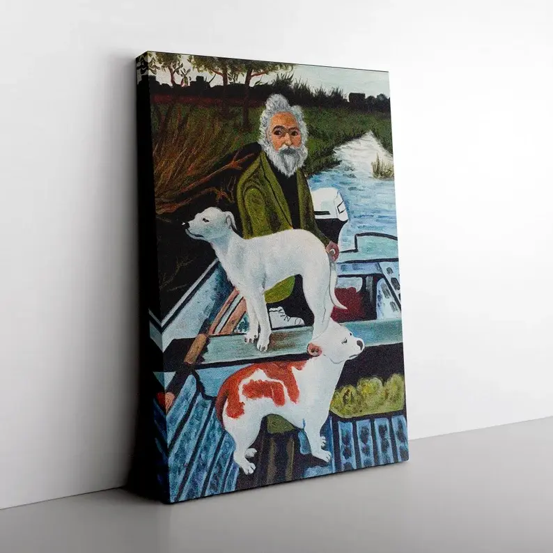 1-Piece Old Man Artwork Canvas Wrap Print, Wood-Framed Home Decor with Various Dimensions for Mother’s Living Space Accent, One-Piece