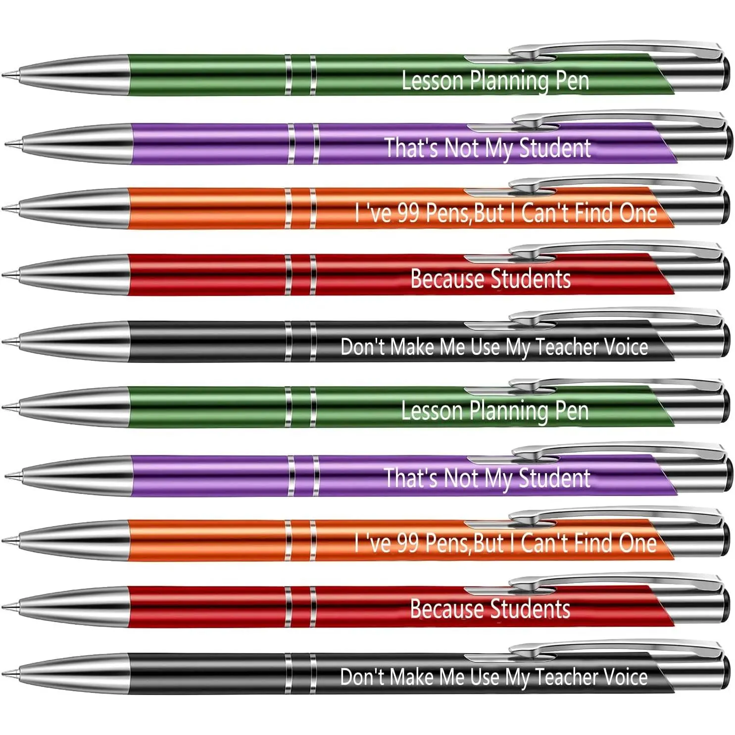 Teacher Pens, 10 count, Multicolor, Fine Point, Retractable, Teacher Appreciation