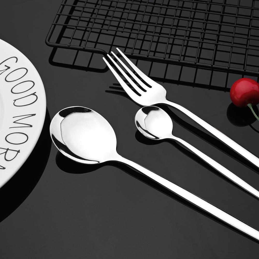 Stainless Steel Cutlery Set, 16/24/32/48pcs Modern Elegant Forks & Spoons & Knives Set, Tableware Set for Party, Dinnerware Set