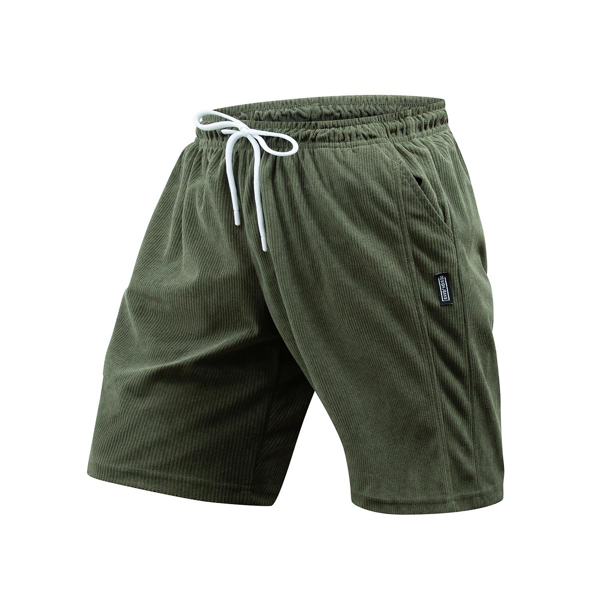 Elite Corduroy Core Mens Timeless Casual Shorts with Minimalist Woven Label Emblem and Soft Textured Fabric for Casual Social Gatherings and Post-Work Relaxation