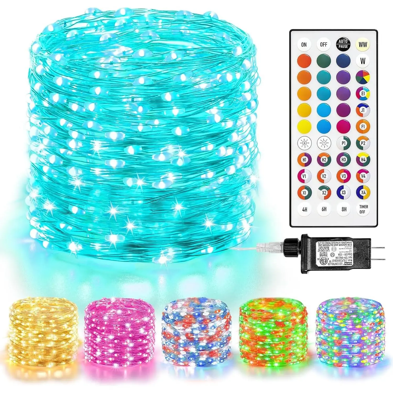 66 FT Color Changing Fairy Lights Plug in with Remote, 200 LED, 35 Colors 9 Modes, Christmas Twinkle String Light Indoor, Starry String Light for Classroom Bedroom Halloween Christmas DecorGift