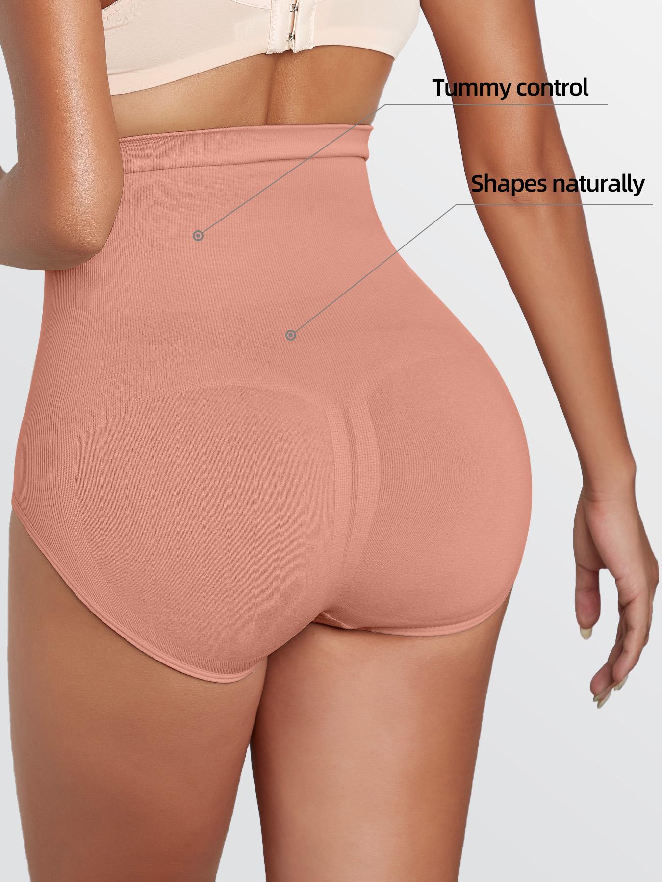 Women's Solid High Waist Shapewear Panty, High Waisted Seamless Soft Fit Panty, Tummy Control Butt Lift High Stretch Seamless Shaper, Ladies Shapewear Bottoms