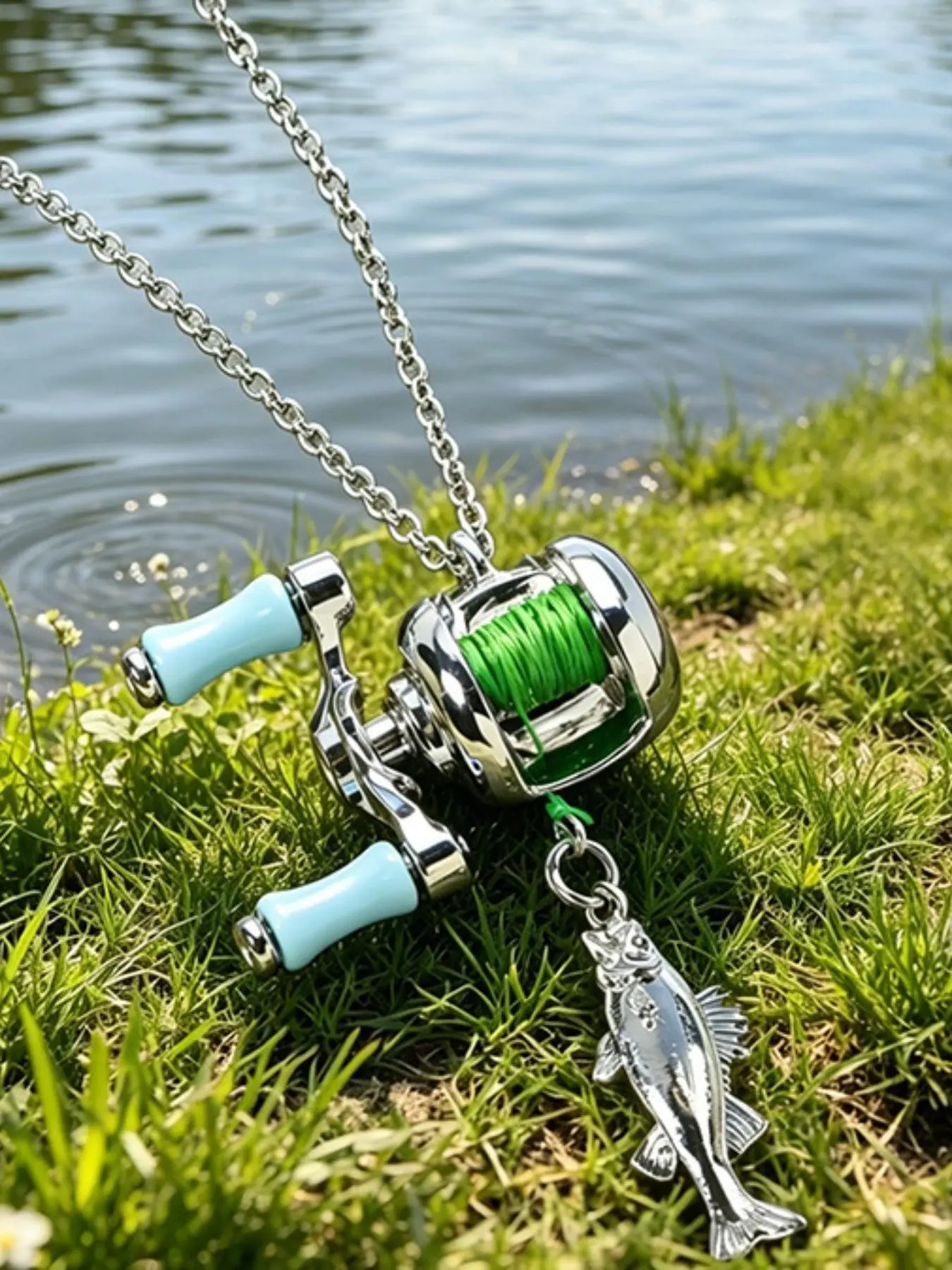 Ultimate Fishing Accessory for Enthusiasts, Essential Gear for Every Angler, Creative Gift Idea, Perfect for Fishing Lovers Pendant Stainless Necklace