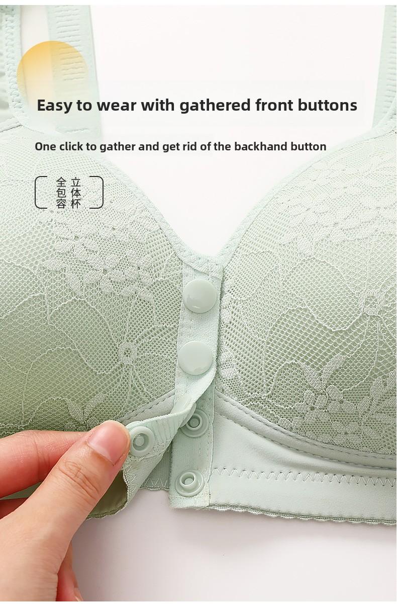 6 Pack Front Closure Bras for Women, Wire-Free Push Up Sports Bra with Removable Padding, No Dig Adjustable Straps, Seamless Full Coverage T-Shirt Bra, Comfortable Maternity Tank Top Style -RR