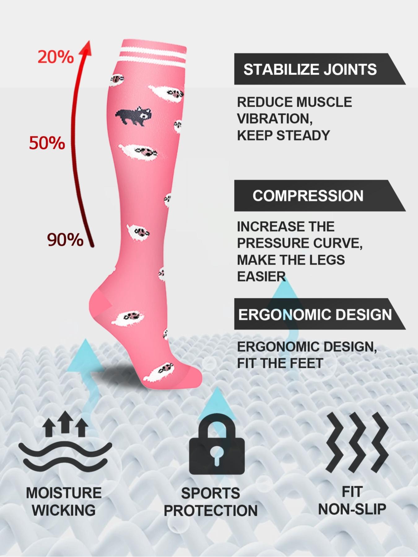 8 Pairs Unisex's Compression Socks, Compression Athletic Socks for Running, Nurses, Pregnant Women, Comfy Breathable Sports Socks for Daily Wear