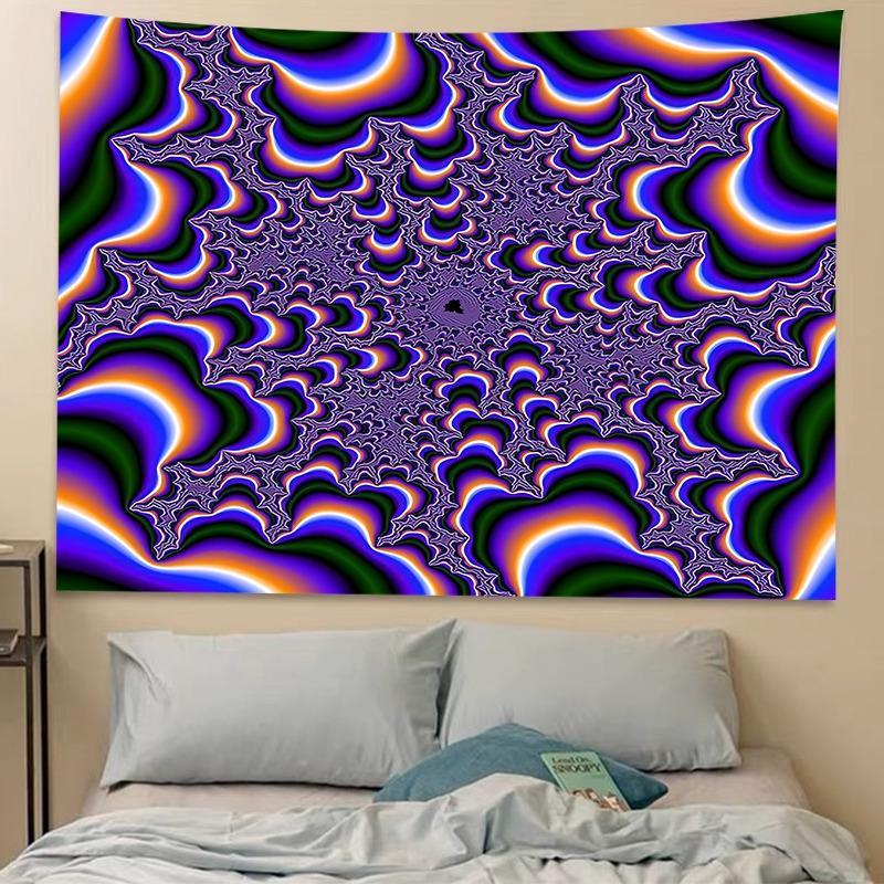 Psychedelic Swirl Design Tapestry, Tapestry Wall Hanging, Vibrant Polyester Wall Art for Living Room, Bedroom, Dorm Decor, Home Bedroom Decor, Perfect Birthday Gift, with Installation Kit