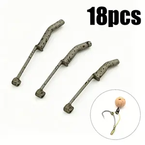 18pcs European Carp Fishing D-Rig Kicker Accessories, Tungsten/lead Hook Aligner, Essential for Ronnie Rig, Anti-Bottom Rig, Reduces Tangles