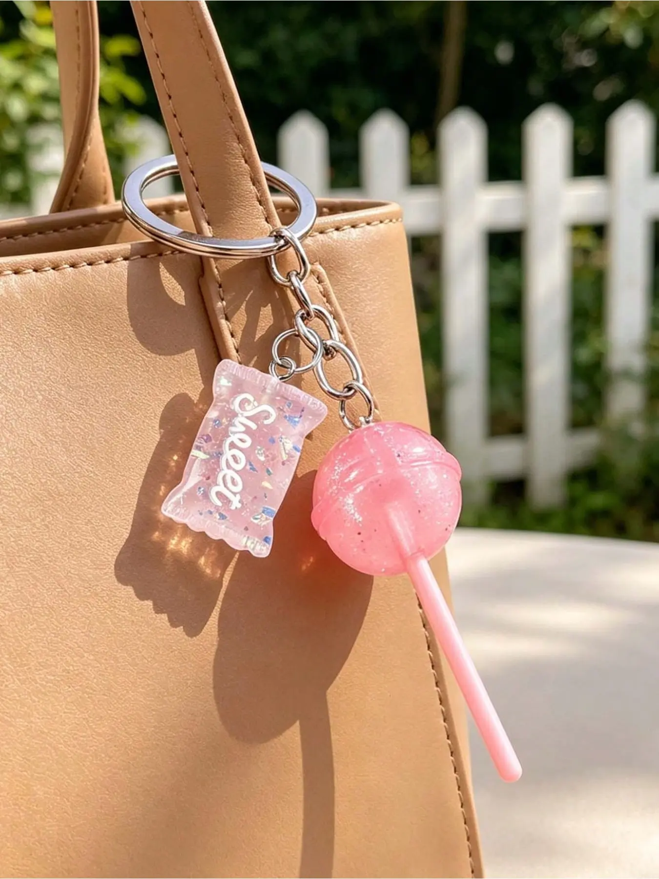 Cute Glitter Lollipop Keychain, Realistic Candy Pendant, Transparent Glow Acrylic Lollipop, Mini Fashion Bag Accessory, Unique Gift Ideas