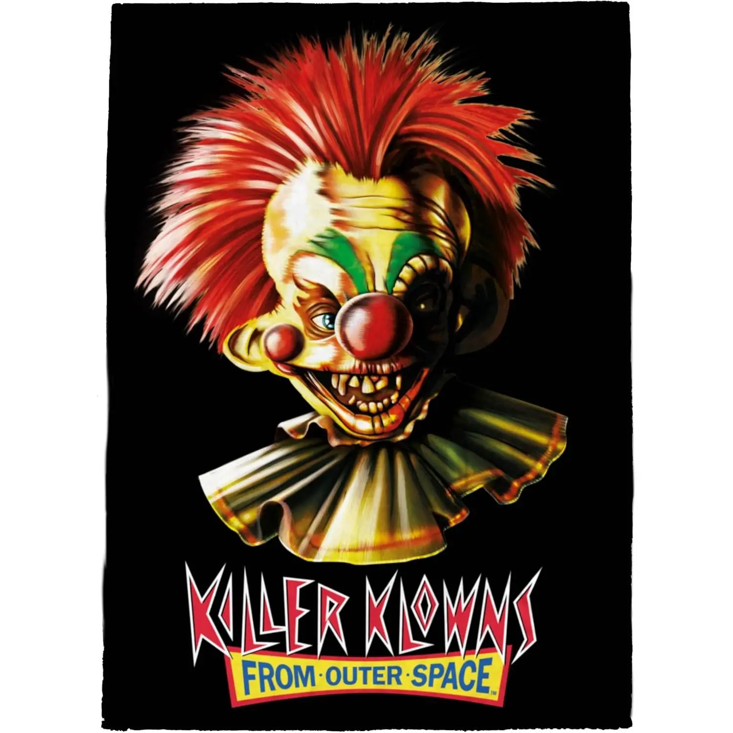 Killer Klowns From Outer Space Flannel Throw Blanket Cult Horror Clown Movie Poster Warm Blanket Gift Horror Fans Collectors All Ages