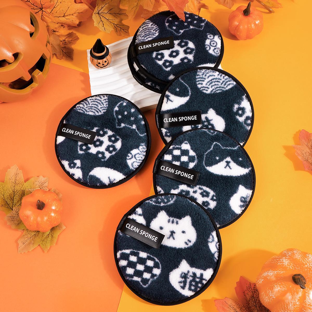 Makeup Remover Powder Puff, 6 Counts/set Reusable & Washable Makeup Remover Puff, Facial Cleansing Puff, Facial Skin Care Tool for Women