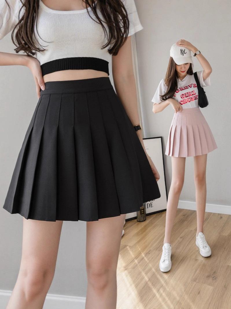 Women Elastic Waist Pleated Skirt Elegant Skateboard Comfy Skirt for Spring and Summer Fashion Women's Clothing