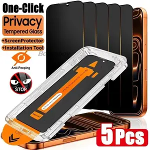 1-5PCS Oleophobic Coating Privacy Screen Protector For iPhone 17 Pro Max iPhone17 Pro Air 16 15 14 13 12 11 16e Tempered Glass
