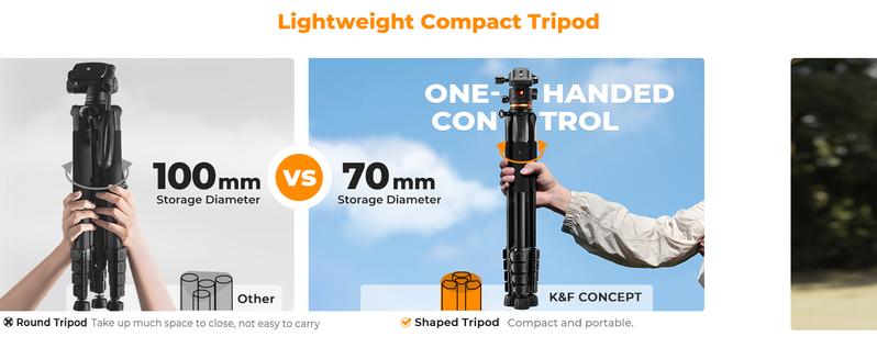 K&F CONCEPT 75 inch/190cm Camera Tripod,Lightweight Travel Outdoor DSLR Tripods with 360 Degree Ball Head Load Capacity 8kg/17.6lbs,Cellphone Clip and Remote Control for Smartphone S255A3+BH-36