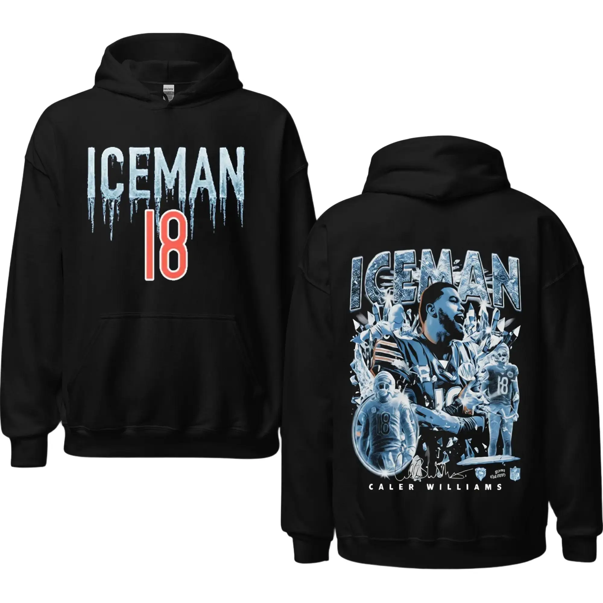 [Sale Up To 50%] Unisex Caleb Williams Iceman Hoodie, Vintage Sport Shirt, Bears Football Players Shirt, Game Day Outfits, American Football Graphic Shirt, Gift For Football Fans