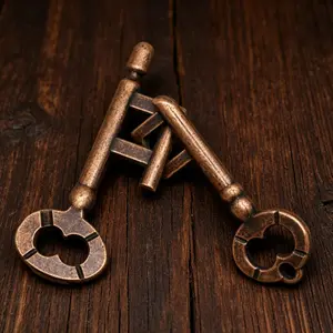 Zinc Alloy Key Puzzle Toy, Metal Brain Teaser Unlocking Game, Adult and Child Intellectual Challenge, Kongming Lock, Lu Ban Lock