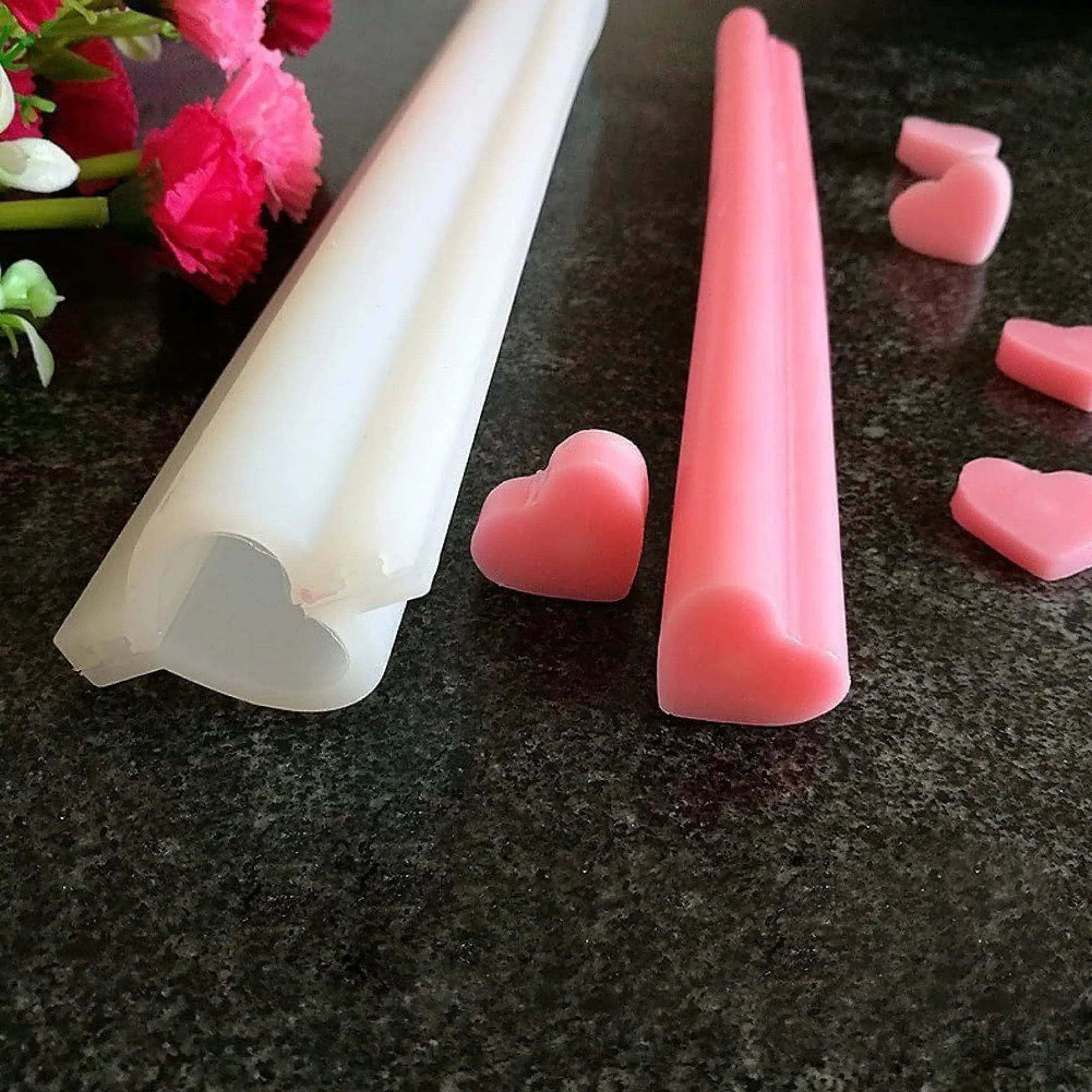 Silicone Tube Molds Soap Making Tools Assorted Shapes Heart/Moon/Star/Round/Square/Plum Blossom, Bar Mold, Handmade Soap Molds