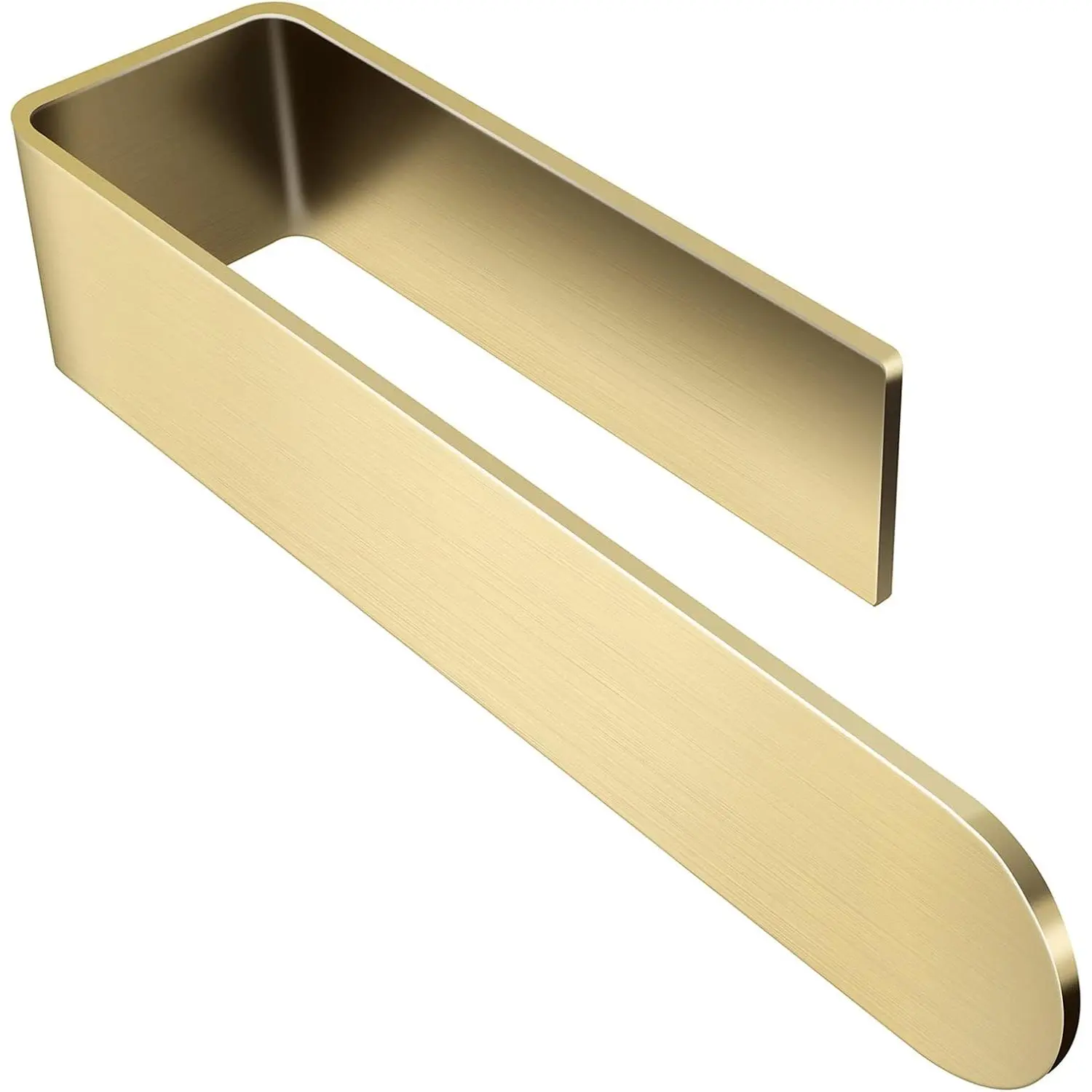 Towel Holder Adhesive Hand Towel Bar Rack Brushed Brass Finish | Towel Ring, Stainless Steel, Rustproof, No Drill,  Stick, Rustproof, Sleek Nodern Look, Renter/RV Friendly, 7.9 Inch
