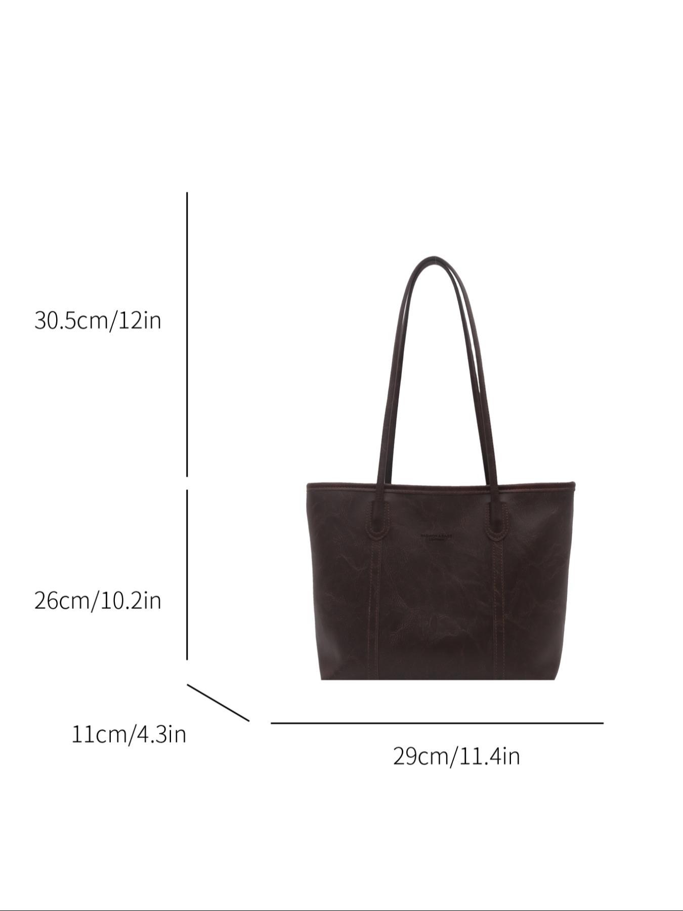 Fashionable Retro Shoulder Bag, Large Capacity Commuter Travel Tote, Pu Tote Satchel, Simple Versatile Design, High-Quality Material