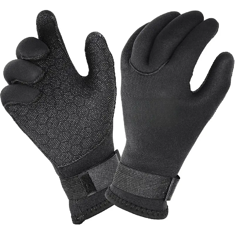 Water Gloves, 3mm & 5mm Neoprene Five Finger Warm Wetsuit Winter Gloves for Scuba Diving Snorkeling Surfing
